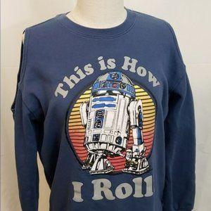 Star Wars Sweatshirt Womens Medium Blue